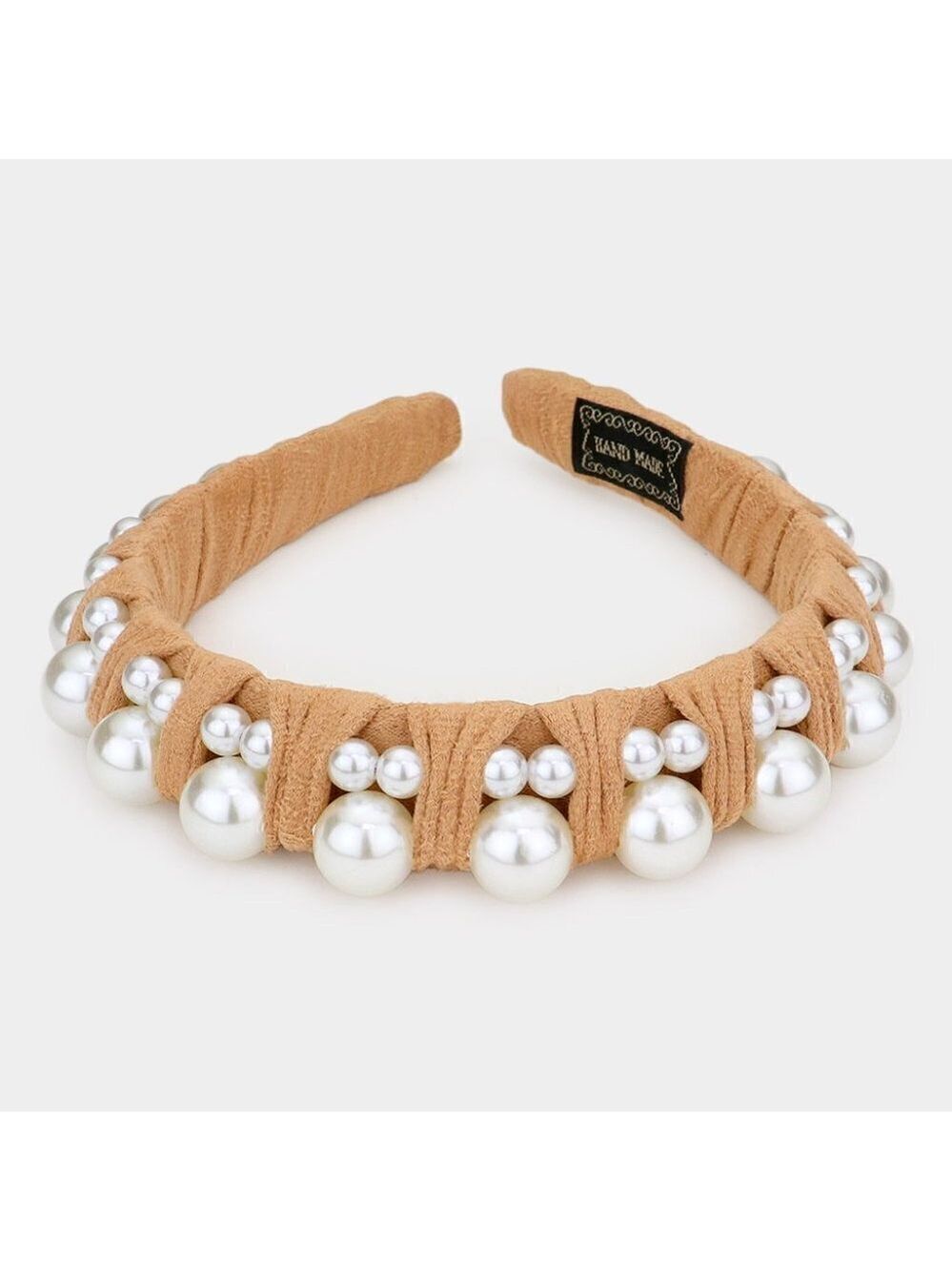 NEW Tan Wrap Pearl Headband Hair Accesories
